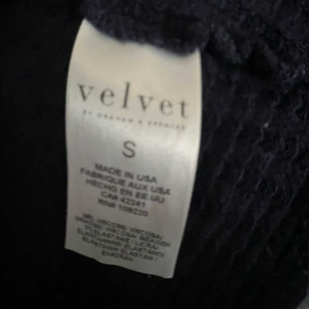 Navy Blue V-Neck Ribbed Sweater - Picture 3 of 4